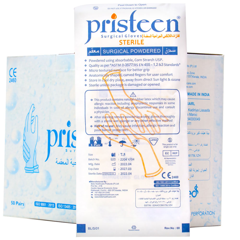 Gants Stériles En Latex Poudré